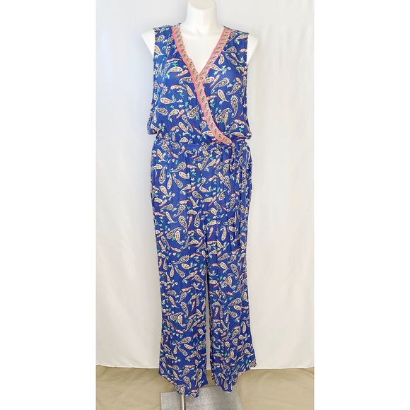 NWT Westport Paisley Wrap Top Jumpsuit - Picture 2 of 13